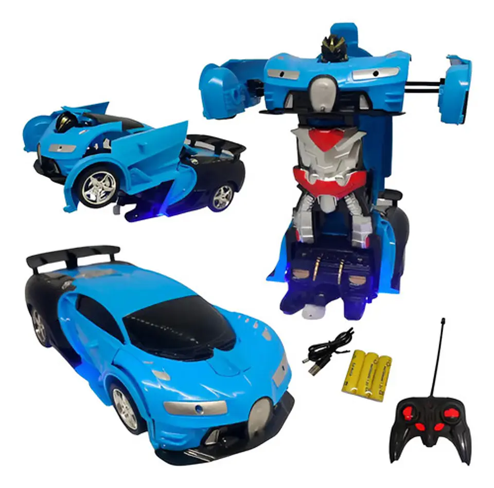 Robot Carro Control Recargable Luz Juguete Transformers 1:18 1
