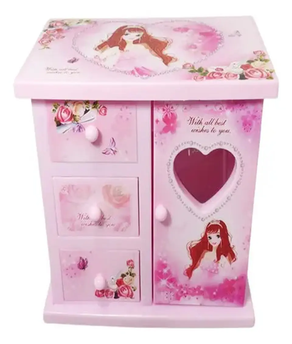 Joyero Musical Armario Espejo Obsequio Regalo Niñas Pequeñas 4