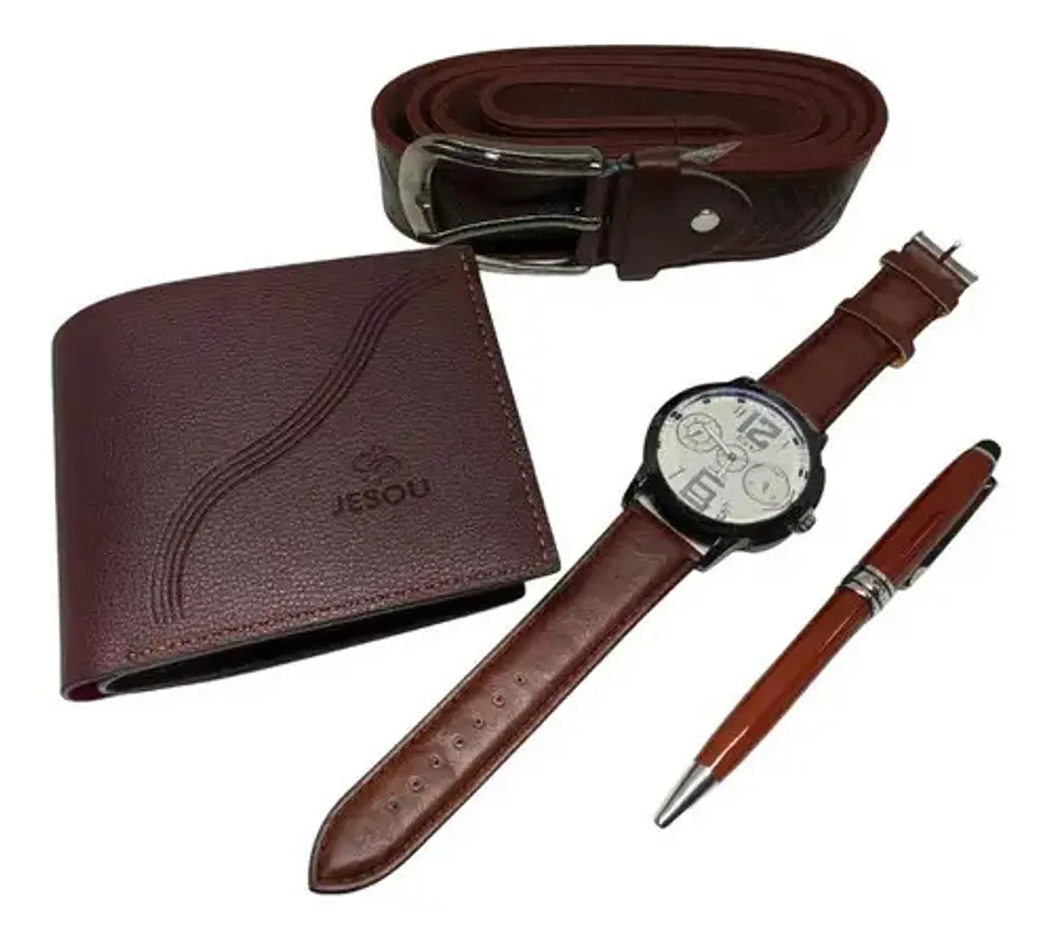 Estuche De Lujo Hombre Regalo Padre Reloj Correa Billetera 1