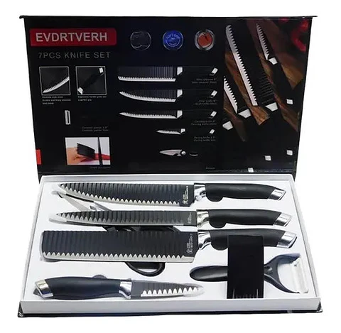 Cuchillos Set 6  Protector Dedo 1 Pelador 1 Tijera Cocina
