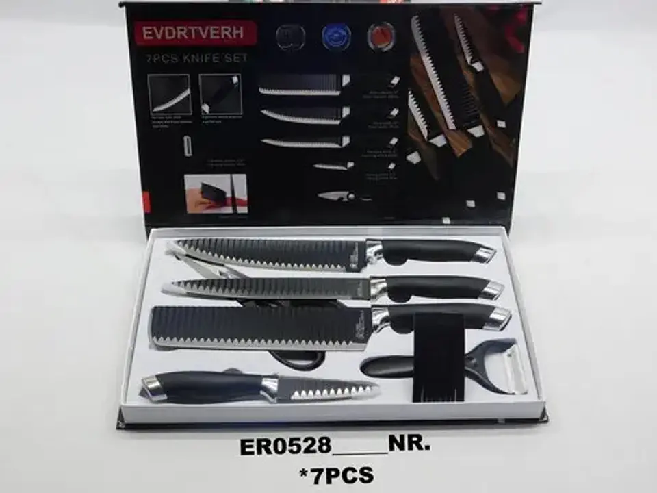 Cuchillos Set 6  Protector Dedo 1 Pelador 1 Tijera Cocina 9