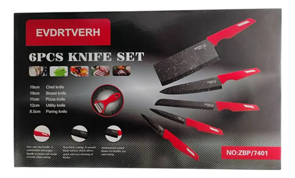 Cocina Set De Cuchillos Juego X6 Chef Picador Cuchillo Corta 3