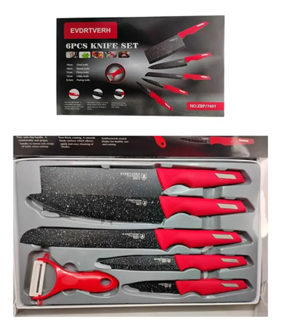 Cocina Set De Cuchillos Juego X6 Chef Picador Cuchillo Corta 4