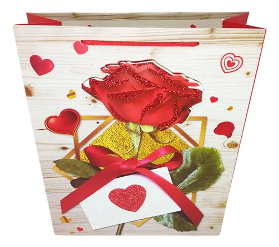 Bolsa Mediana Para Regalo De San Valentín Con Relieve 4