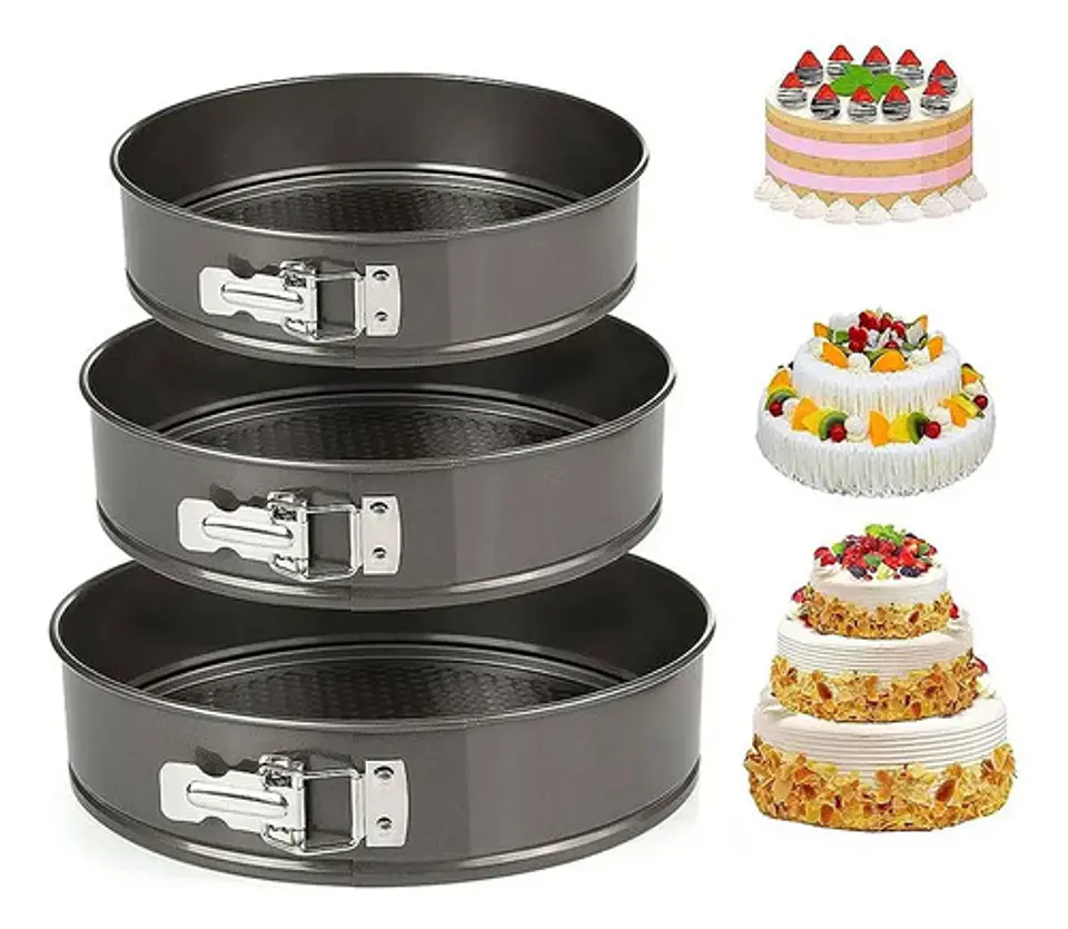 Repostería Moldes Pasteles Juego 3 Redondos Molde Hornear 1