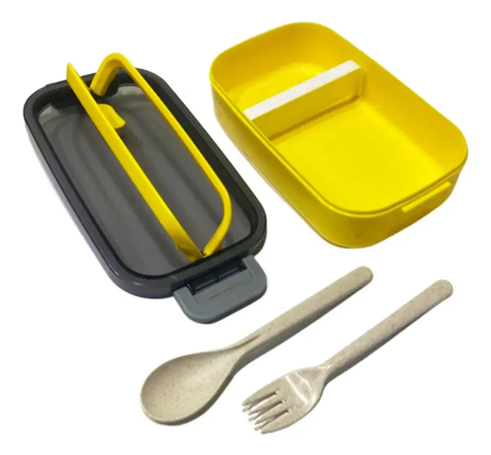 Portacomidas Lonchera Plástico Recipiente Cubiertos Cocina  2