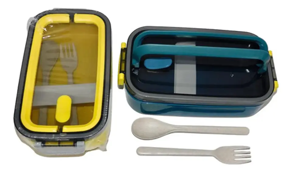 Portacomidas Lonchera Plástico Recipiente Cubiertos Cocina  3