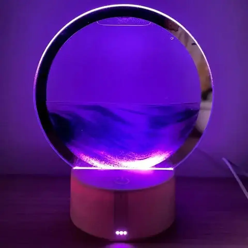 Reloj De Arena 3d Lampara De Luces Led Recargable 5