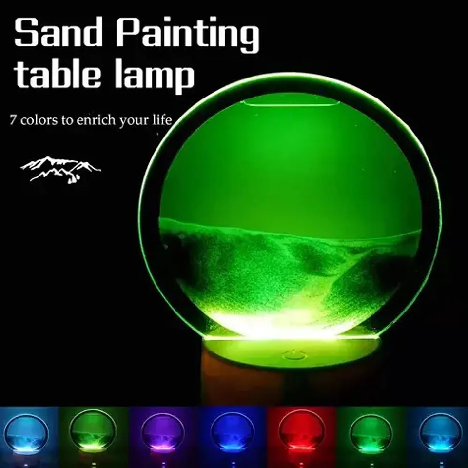 Reloj De Arena 3d Lampara De Luces Led Recargable 6