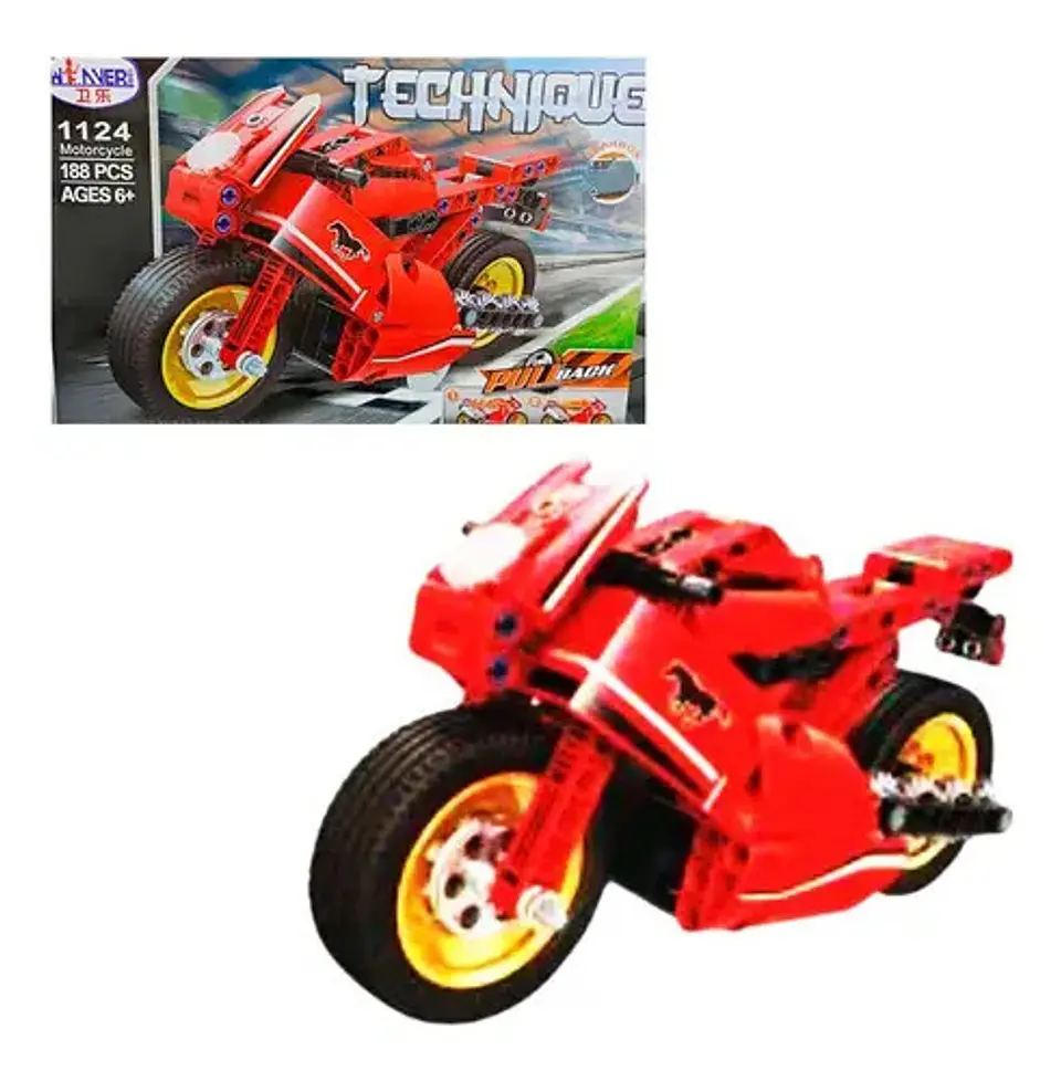 Bloques Fichas Moto Armable Armo Todo 188pcs 1