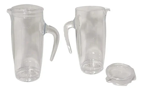 Vaso Jarra Pocillo Transparente 500ml Con Tapa Cocina