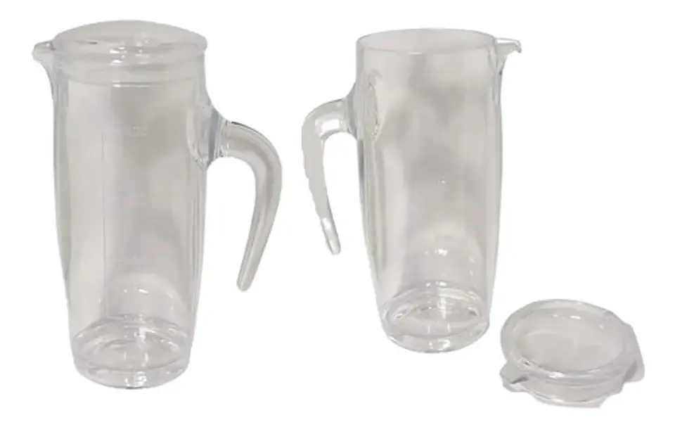 Vaso Jarra Pocillo Transparente 500ml Con Tapa Cocina 1