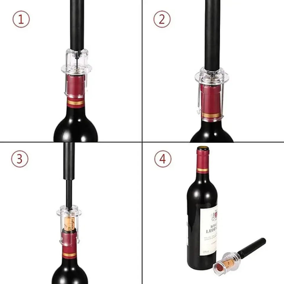 Sacacorchos Abridor De Vino Bomba Presión Al Vacío Botella 2