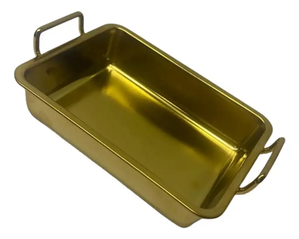 Bandeja Rectangular Para Lasaña En Acero Inoxidable Cocina  2