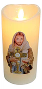 Virgen Y Jesús Vela Pilas  Led Luz Decoración  - Miniatura 1
