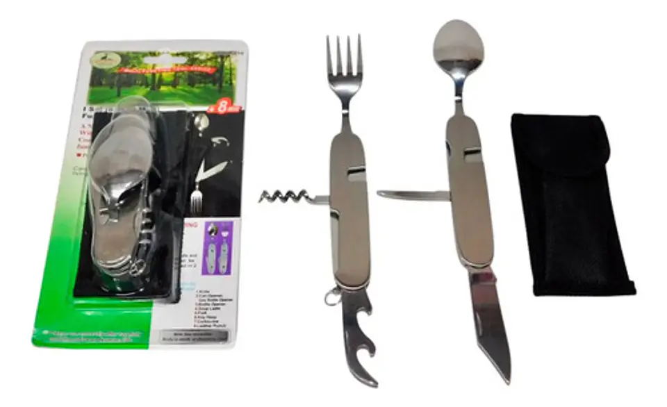 Set Cuchara Tenedor Para Camping Herramientas Manuales 3