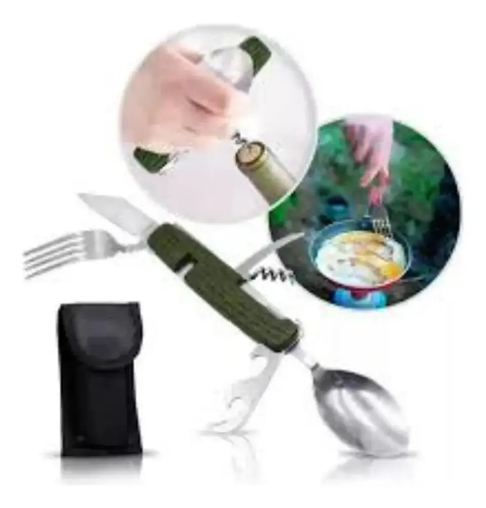 Set Cuchara Tenedor Para Camping Herramientas Manuales 5