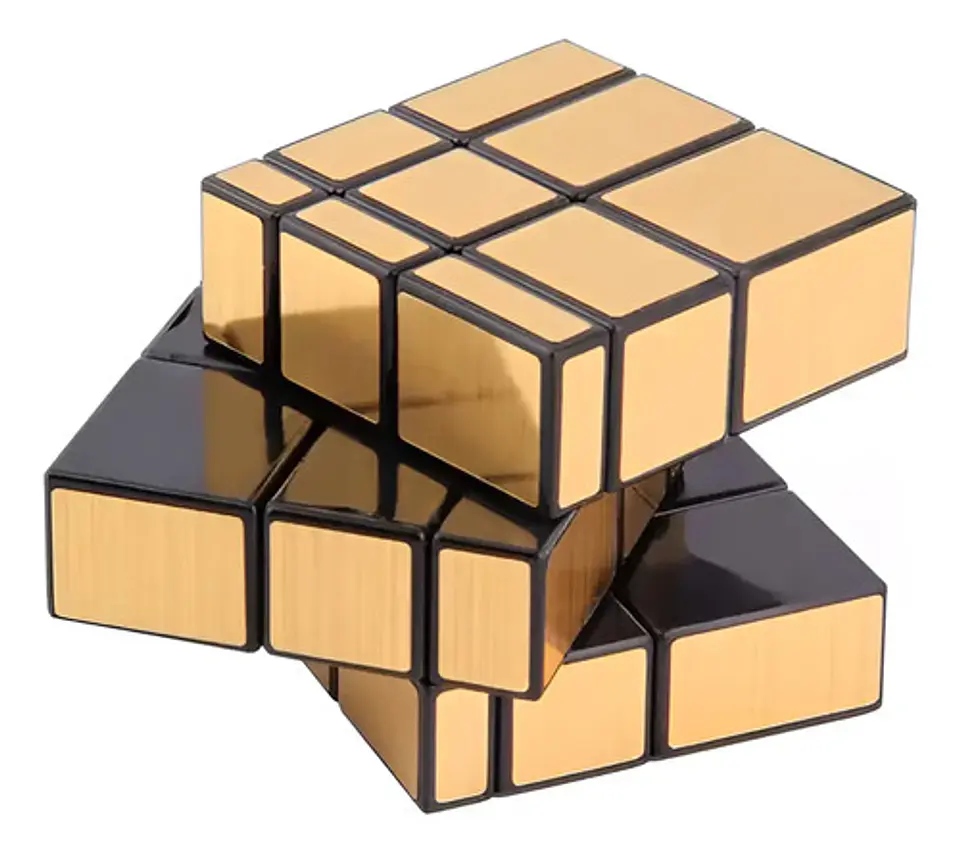 Rubik 3 X 3  Dorado Cubo Mágico  Juguete Juego Didáctico  1
