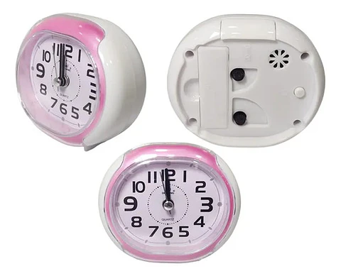 Reloj Despertador Analógico De Mesa Nocturna Ovalado