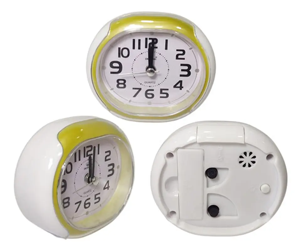 Reloj Despertador Analógico De Mesa Nocturna Ovalado 6