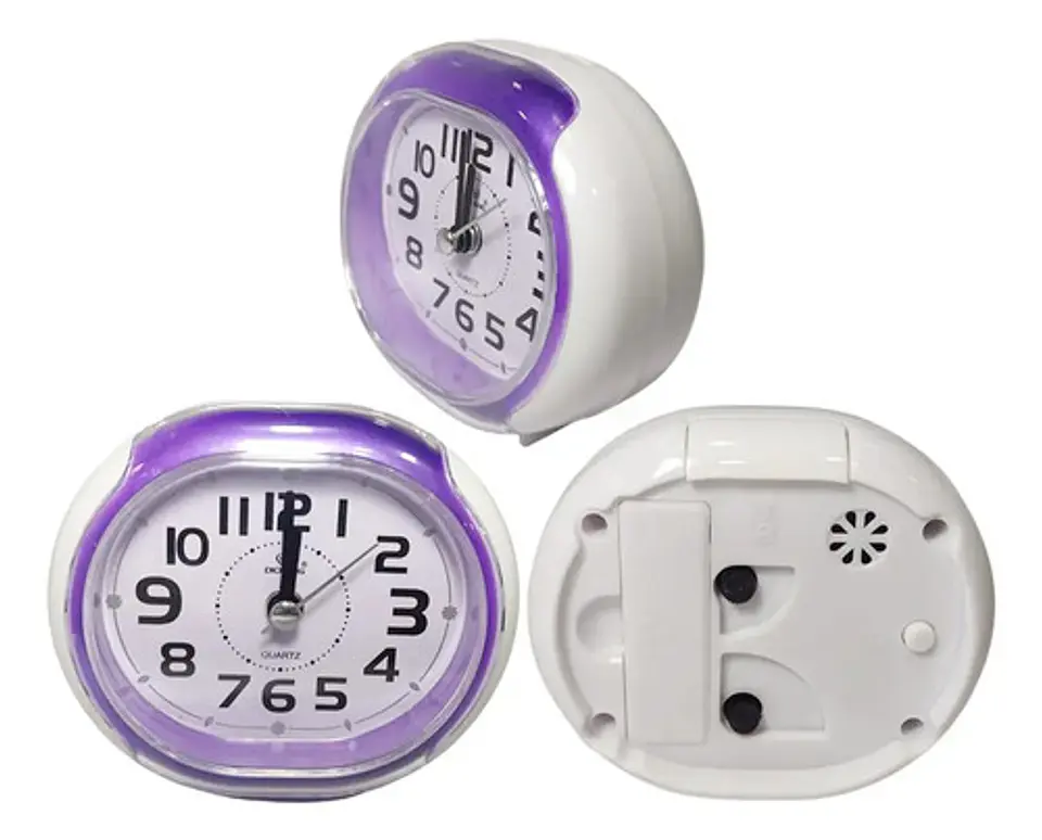 Reloj Despertador Analógico De Mesa Nocturna Ovalado 11