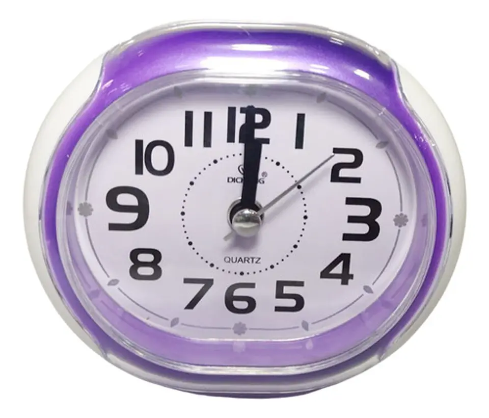 Reloj Despertador Analógico De Mesa Nocturna Ovalado 12