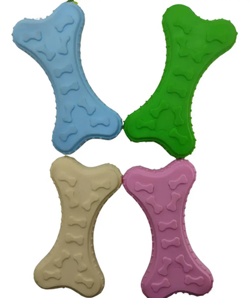 Juguete Para Mascotas Mazugi Hueso Con Púas Mediano Goma Multicolor 1