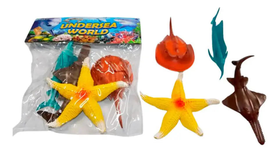 Juguetes Colección Animales Marinos Peces Estrella Goma  1