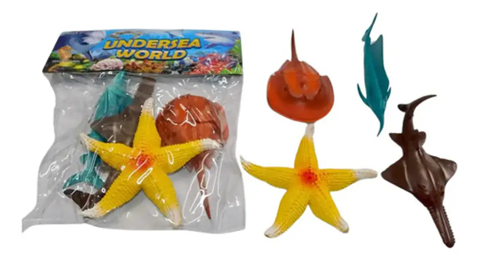 Juguetes Colección Animales Marinos Peces Estrella Goma  3