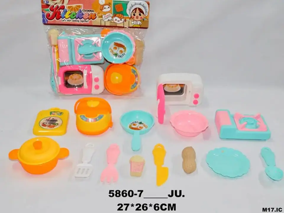 Kit Juguete Niños Cubiertos  Microondas Losa Ollas Platos  2