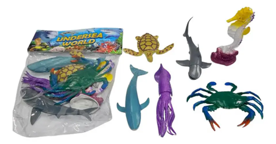 Juguetes  Marinos Goma Tiburón Colección Animales Piscina  1