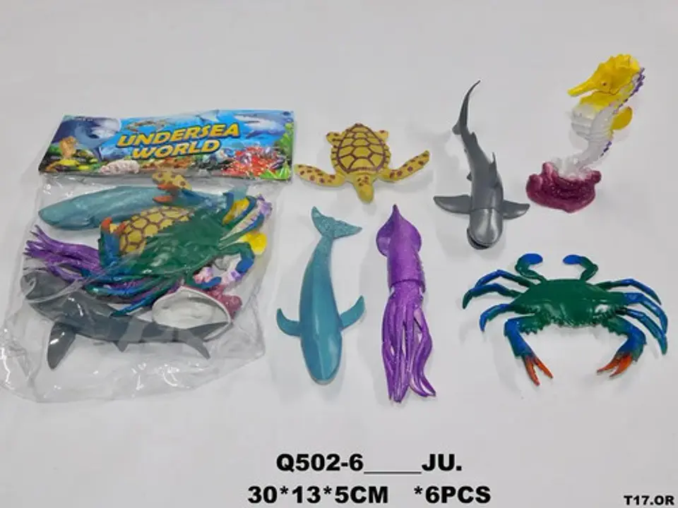 Juguetes  Marinos Goma Tiburón Colección Animales Piscina  2