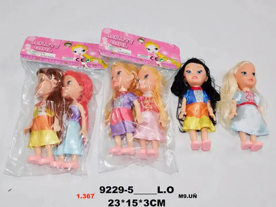 Juguete Niñas Muñeca Plástica Vestido Cabello Peinar Cepillo 2