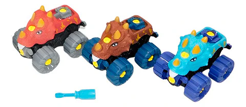 Carro Dinosaurio Desarmable De Impulso Juguete Didáctico 