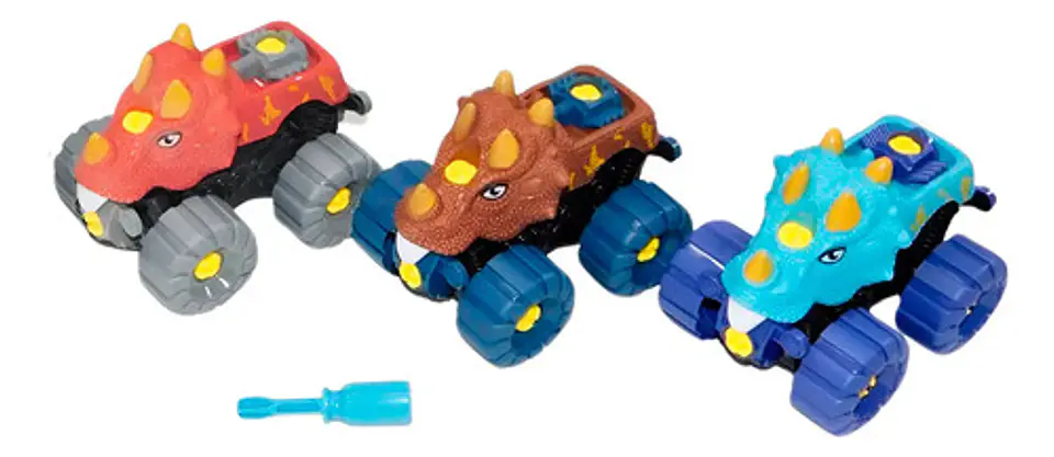 Carro Dinosaurio Desarmable De Impulso Juguete Didáctico  1