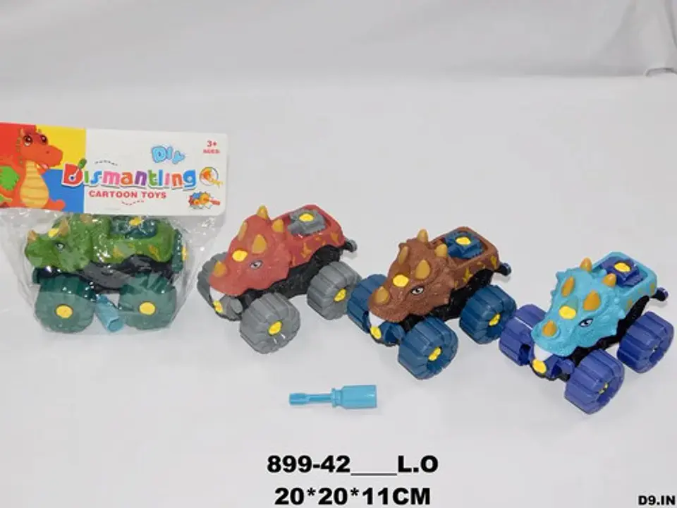 Carro Dinosaurio Desarmable De Impulso Juguete Didáctico  3