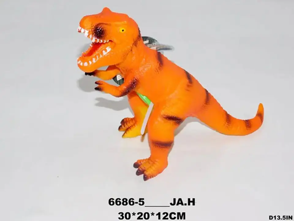 Juguete Tiranosaurio  Rex Dinosaurio En Caucho Con Sonido  2