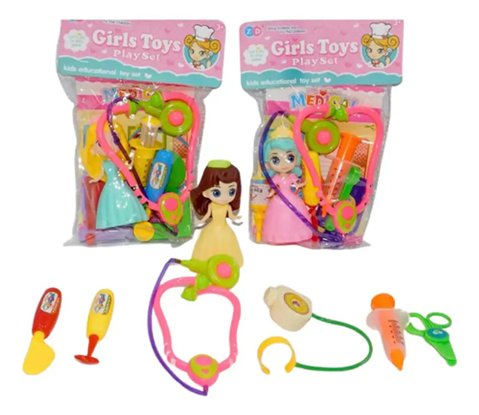 Kit Doctora Muñeca Juguetes Estetoscopio Tijeras Bisturí   1