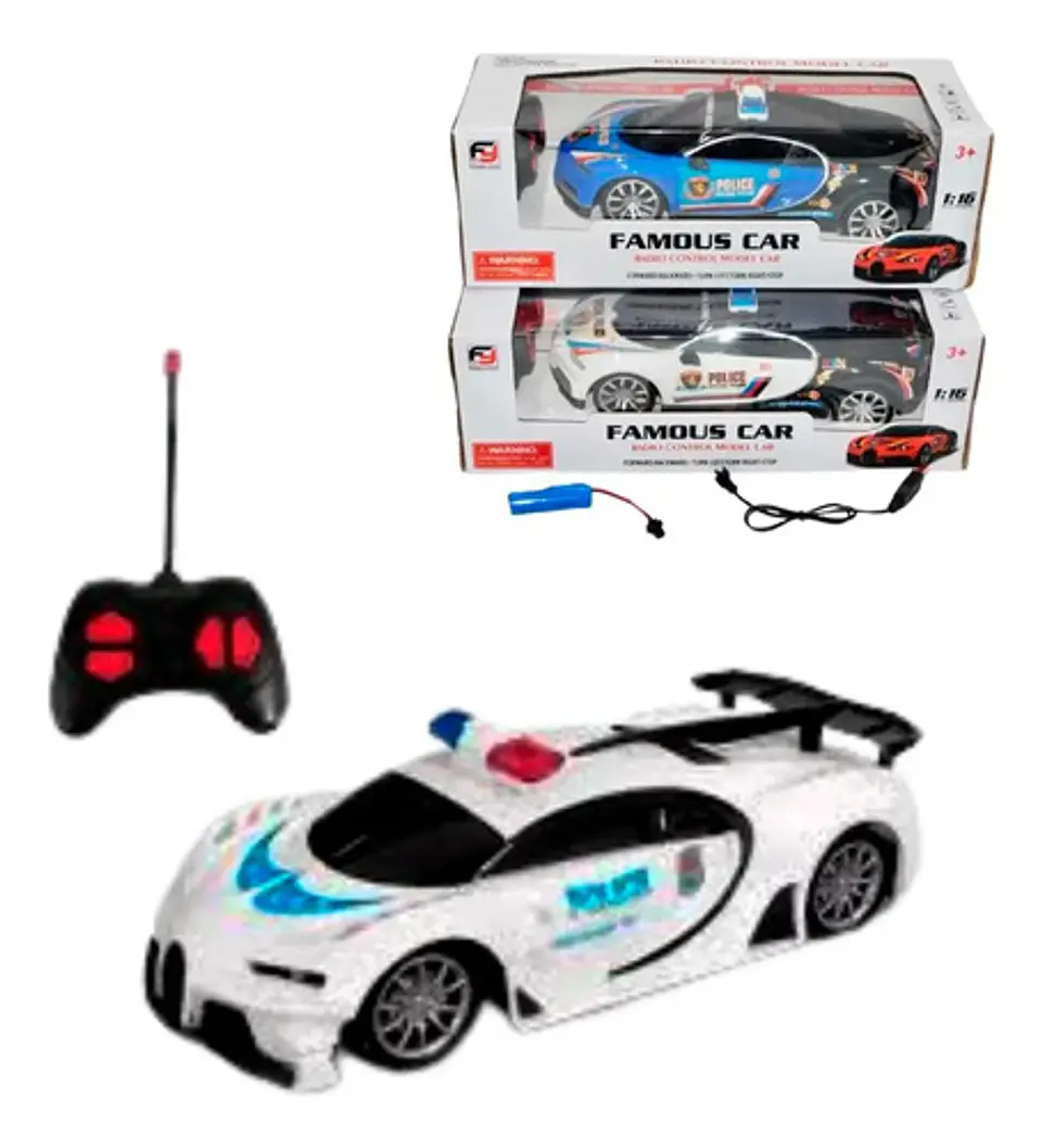 Carro Policía Control Remoto Recargable  Juguete Niños Juego 1