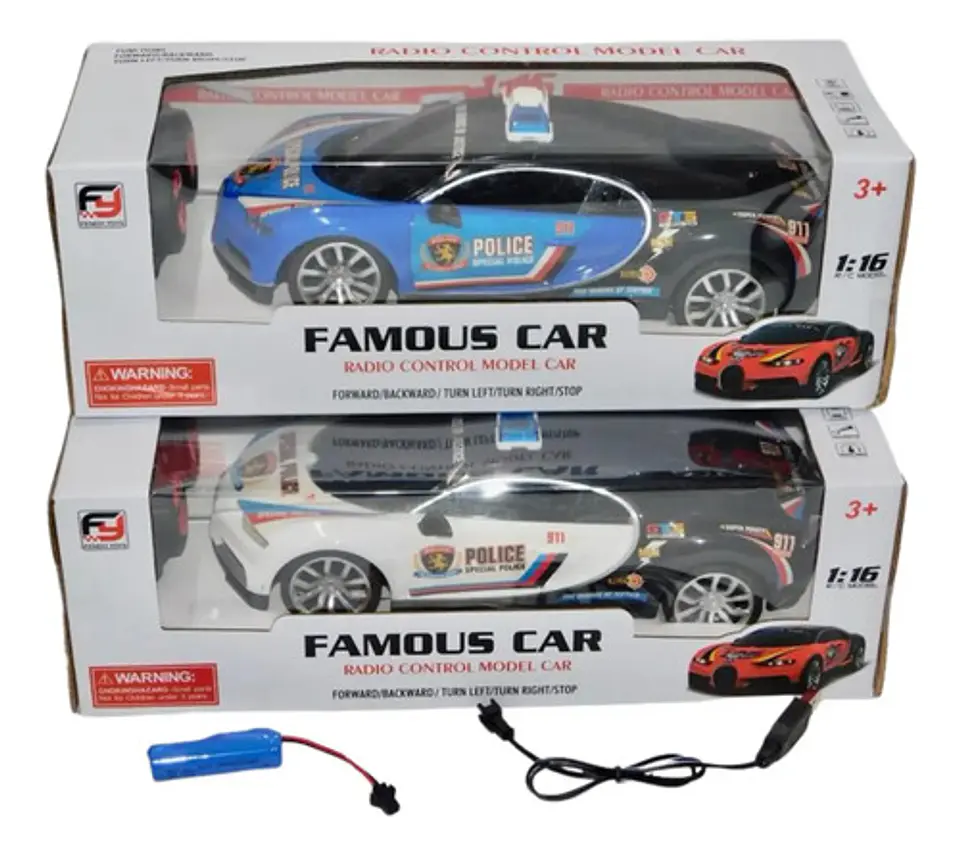 Carro Policía Control Remoto Recargable  Juguete Niños Juego 2