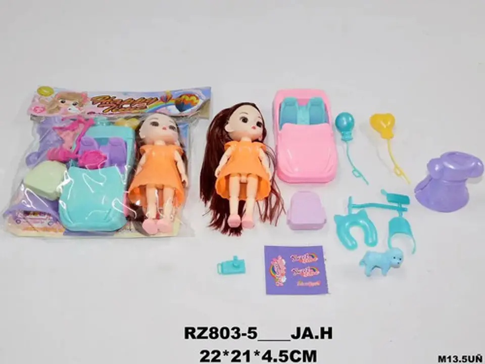 Muñeca Juguete Con Vehículo Carro  Y Accesorios   2