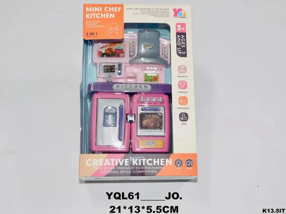 Kit De Juguete Horno Luces Sonido Utensilios De Cocina  2