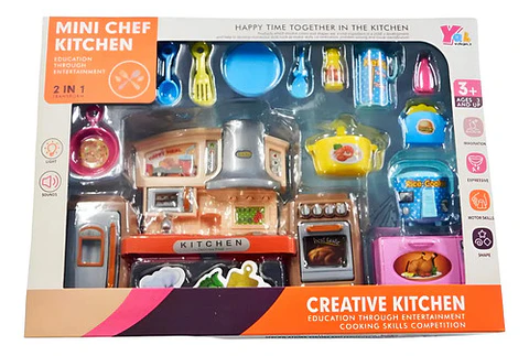 Cocina Juguete Creatividad 2 En 1 Cubiertos Luces Sonido 