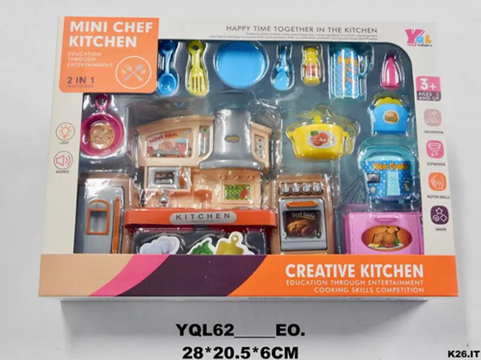 Cocina Juguete Creatividad 2 En 1 Cubiertos Luces Sonido  2