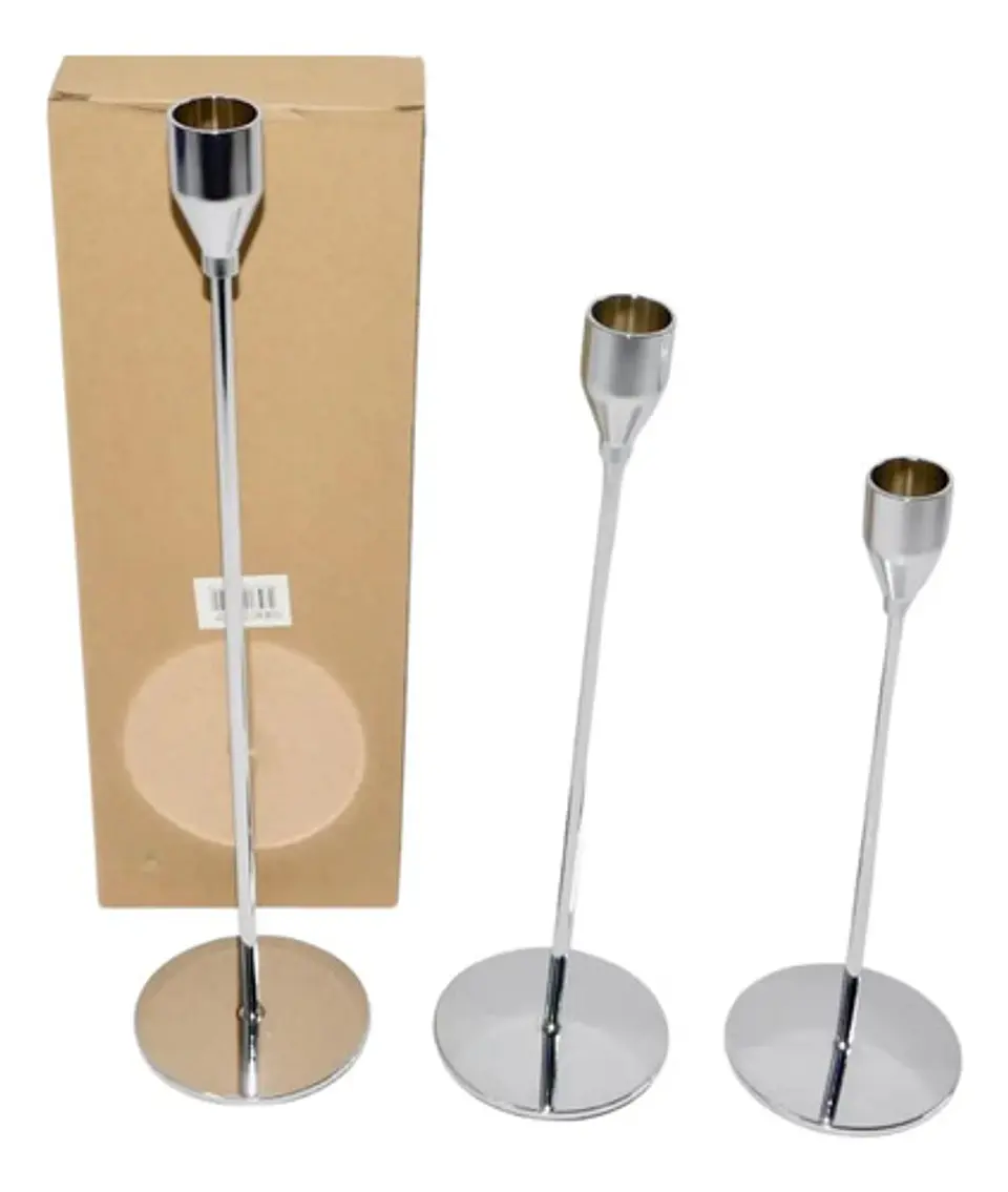 Candelabros  X3 Und 32-27- 22cm Veladora Cirio Velones Vela  1