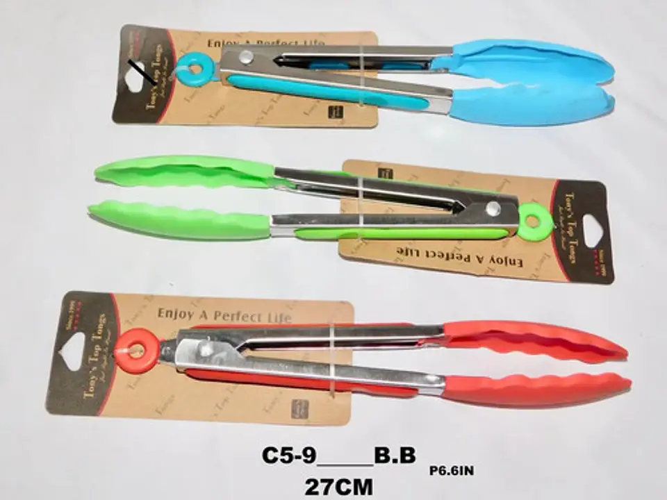 Pinza Silicona Acero Inoxidable Ensalada Carne Barbacoa 27cm 5