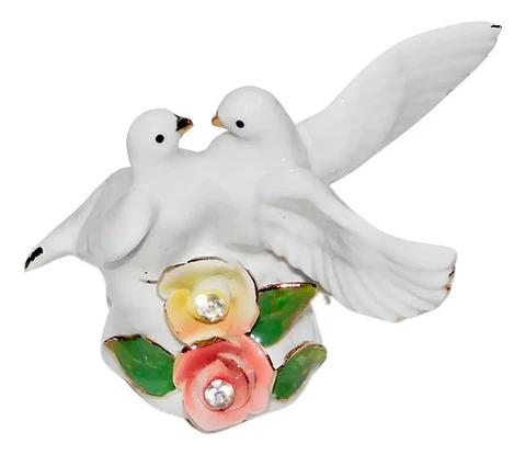 Pareja Palomas Centro Mesa Estatuas Decoración 
