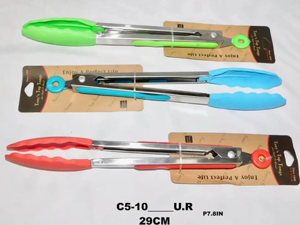 Pinza Silicona Acero Inoxidable Ensalada Carne Barbacoa 29cm 4