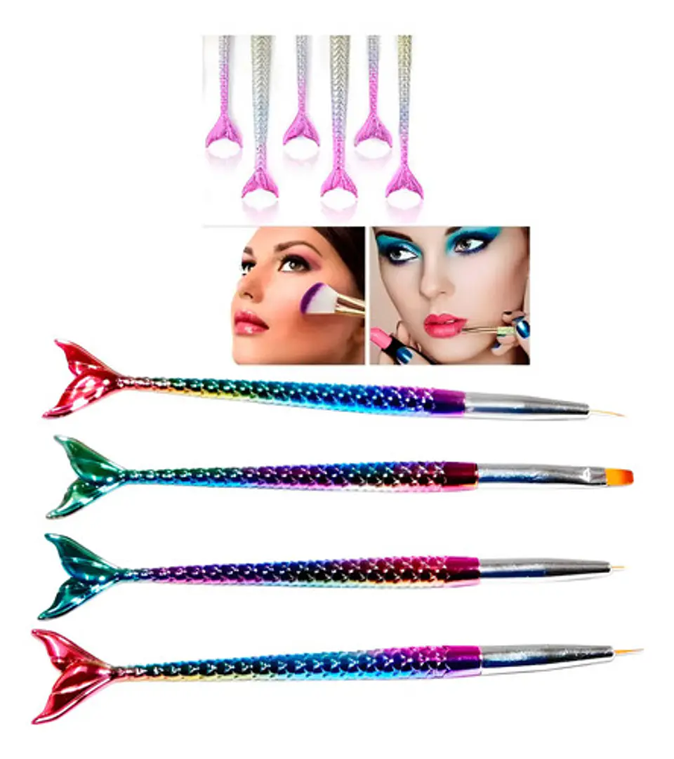 4 Brochas Maquillaje Delineador 1