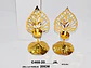 Candelabros Pareja Metálicos 20 Cm Vela Centro De Mesa Hoja  - Miniatura 2